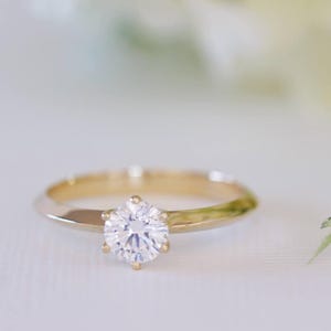 Prongs Engagement Ring, Prong Ring, 6 Prong Engagement Ring, Classic Solitaire Engagement Ring, Classic Diamond Ring, Solitaire Diamond Ring image 6