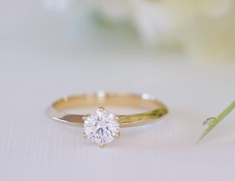 Prongs Engagement Ring, Prong Ring, 6 Prong Engagement Ring, Classic Solitaire Engagement Ring, Classic Diamond Ring, Solitaire Diamond Ring image 6