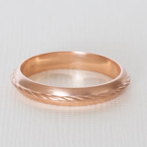 14K Men Wedding Ring, 18K Men Wedding Band, Brushed Gold Men Wedding Band, Matte Wedding Ring, Unique Men Wedding Band, Groom Wedding Band