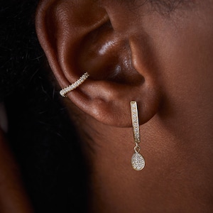 14K Gold Piercing, Conch Ear Cuff, Cartilage Ear Cuff, Non Pierced Ear Cuff, 14K Ear Cuff, Solid Gold Piercing, Gold Ear Bar, 14K Ear Wrap