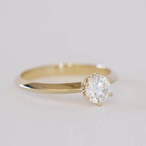 Prongs Engagement Ring, Prong Ring, 6 Prong Engagement Ring, Classic Solitaire Engagement Ring, Classic Diamond Ring, Solitaire Diamond Ring image 8