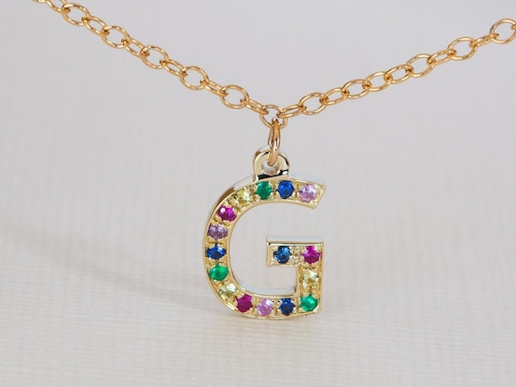 Charm 14K Necklace, 14K Initial Necklace, Charm Initial Necklace, Personalized 14K Necklace, 14K Letter Necklace, Solid Gold Charm Necklace