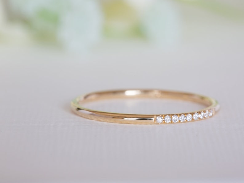 5 Diamond Ring, Thin Wedding Ring, Delicate Wedding Ring, Minimalist Diamond Ring, Dainty Diamond Ring, Thin Diamond Ring, Delicate Diamond image 8