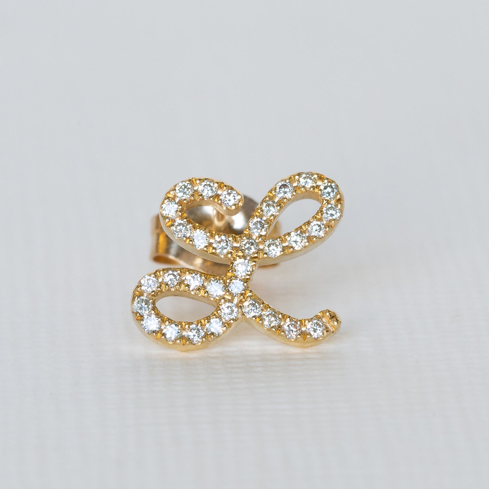 Initial Earrings Personalized Solid Gold Earrings Alphabet Etsy