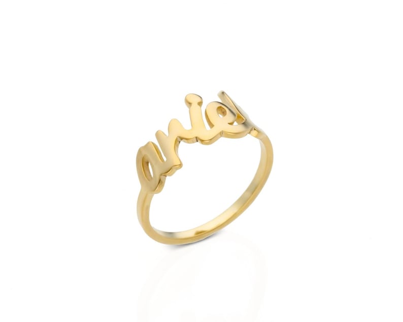 Gold Name Ring, Personalized Name Ring, Personalized Ring, Custom Name Ring, 14k Solid Gold Ring, Name Ring, Stackable Name Ring, 14K Name image 2