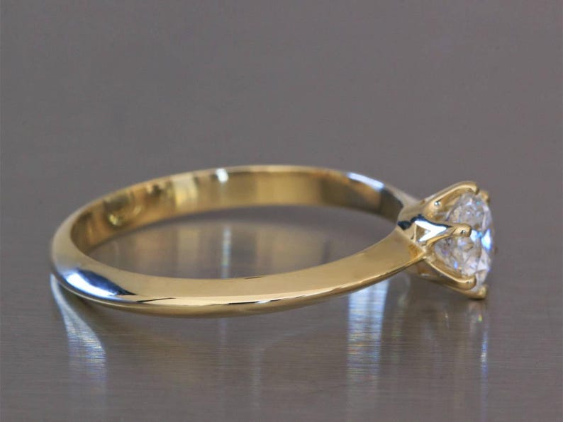 Prongs Engagement Ring, Prong Ring, 6 Prong Engagement Ring, Classic Solitaire Engagement Ring, Classic Diamond Ring, Solitaire Diamond Ring image 3