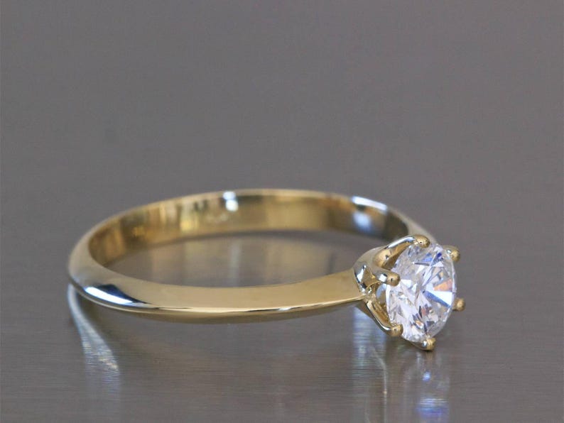 Prongs Engagement Ring, Prong Ring, 6 Prong Engagement Ring, Classic Solitaire Engagement Ring, Classic Diamond Ring, Solitaire Diamond Ring image 2
