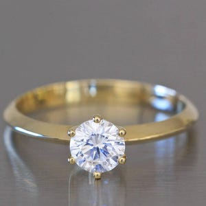 Prongs Engagement Ring, Prong Ring, 6 Prong Engagement Ring, Classic Solitaire Engagement Ring, Classic Diamond Ring, Solitaire Diamond Ring image 1