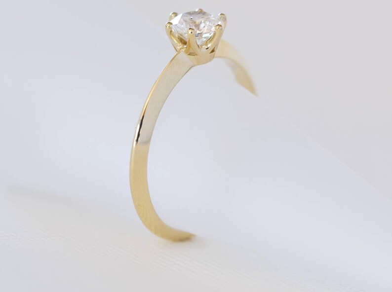 Prongs Engagement Ring, Prong Ring, 6 Prong Engagement Ring, Classic Solitaire Engagement Ring, Classic Diamond Ring, Solitaire Diamond Ring image 9