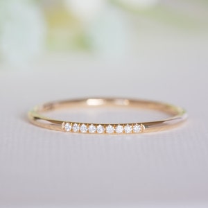 5 Diamond Ring, Thin Wedding Ring, Delicate Wedding Ring, Minimalist Diamond Ring, Dainty Diamond Ring, Thin Diamond Ring, Delicate Diamond image 4