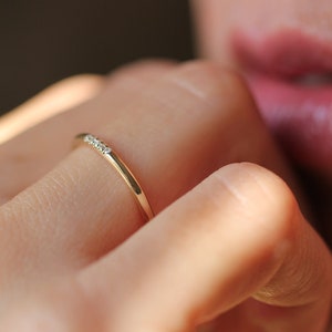 5 Diamond Ring, Thin Wedding Ring, Delicate Wedding Ring, Minimalist Diamond Ring, Dainty Diamond Ring, Thin Diamond Ring, Delicate Diamond image 6
