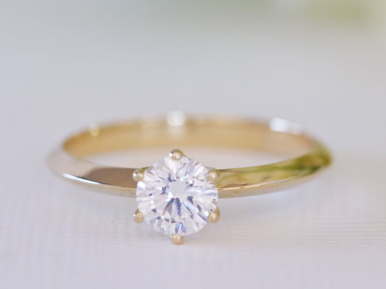 moissanite engagement ring etsy