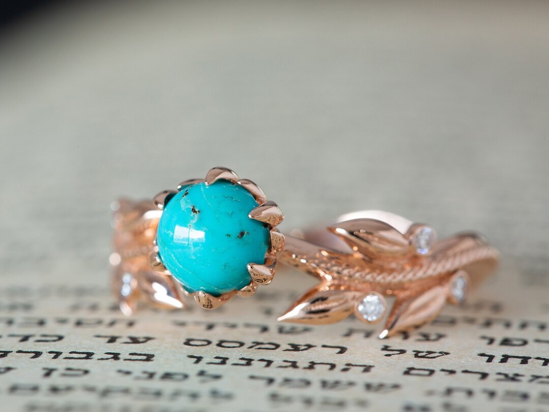 Boho Engagement Ring, Turquoise Engagement Ring, Turquoise Wedding Ring