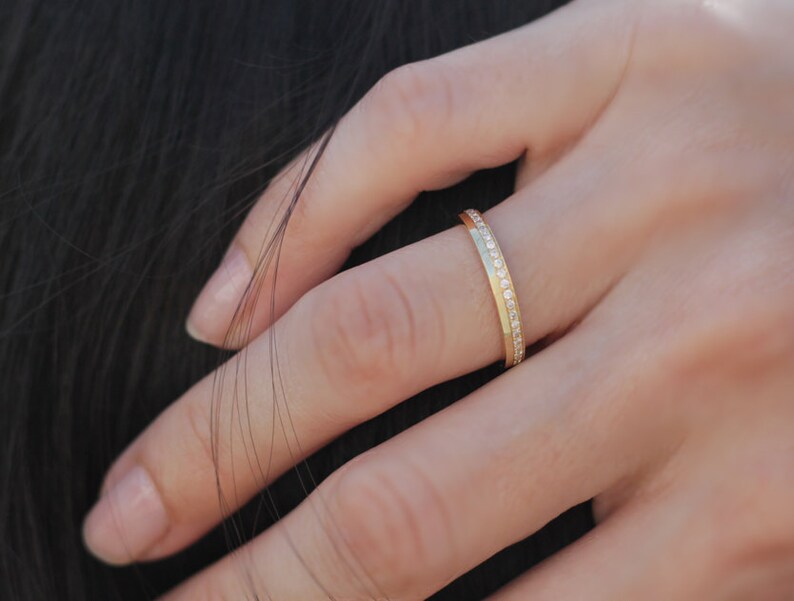 Diamond Eternity Ring Unique Eternity Ring Stackable Diamond Etsy