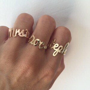 Gold Name Ring, Personalized Name Ring, Personalized Ring, Custom Name Ring, 14k Solid Gold Ring, Name Ring, Stackable Name Ring, 14K Name image 9