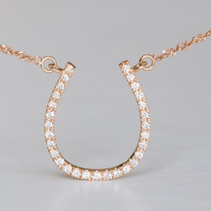 Lucky Charm Necklace, Dainty Diamond Necklace, Pave diamond necklace, horseshoe necklace, Horseshoe Pendant, horse shoe necklace, Minimalist