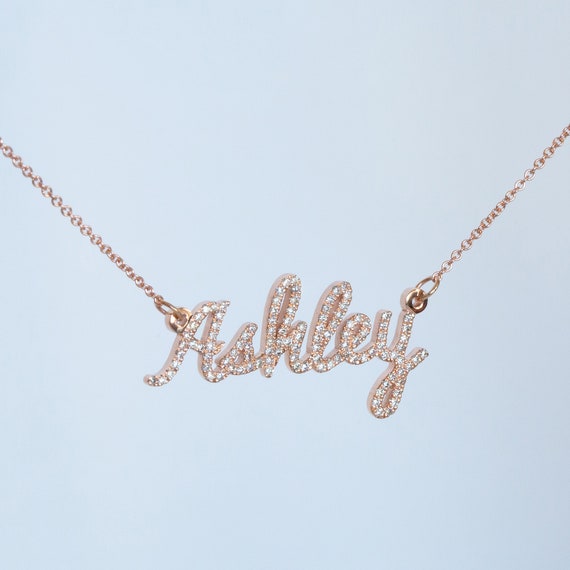 Diamond Name Necklace Name Necklace Personalized Name Necklace
