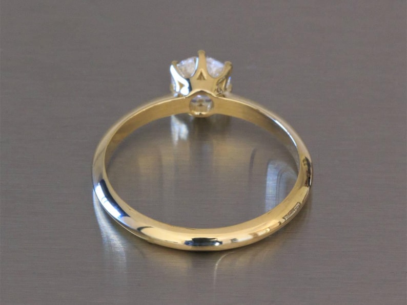 Prongs Engagement Ring, Prong Ring, 6 Prong Engagement Ring, Classic Solitaire Engagement Ring, Classic Diamond Ring, Solitaire Diamond Ring image 5