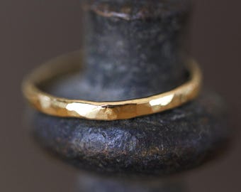 14K Wedding Ring, Rustic Wedding Ring, Hammered Gold Ring, Rustic Gold Ring, 18K Hammered Ring, Rough Wedding Ring, solid gold Hammered Ring