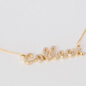 Diamond Name Necklace, Name Necklace, Personalized Name Necklace, Solid Gold Name Necklace, Custom Name Necklace, Diamond Name, 18K name image 8