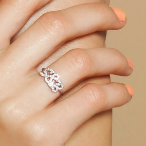 Anillo con inicial de oro, anillo de diamantes personalizado, anillo de oro personalizado, anillo con inicial apilable, anillo de oro personalizado, anillo con inicial de 14 quilates, 18 quilates