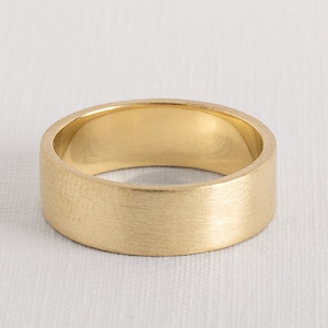 7 mm Wedding Band, Yellow Gold Wedding Band, Wide Wedding Ring, Wide Wedding Band, Wide Gold Ring, Simple Wedding Ring, Simple Wedding Band