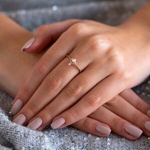 Unique Diamond Ring, Pear Diamond Ring, Antique Engagement Ring, Alternative Engagement Ring, Filigree Engagement Ring, Edwardian Ring, 18K image 4