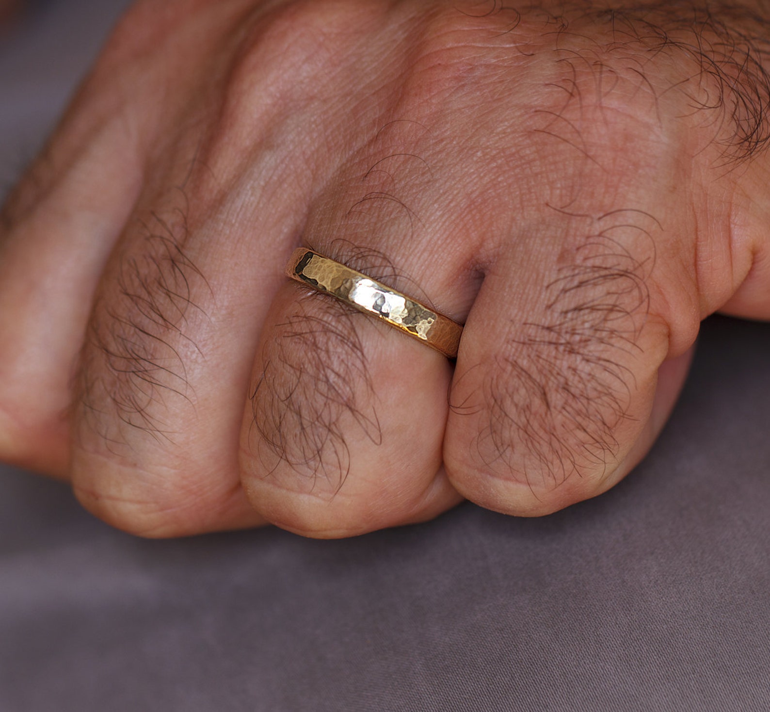 Men Wedding Band Gold Textured Wedding Band Men Faceted | Etsy