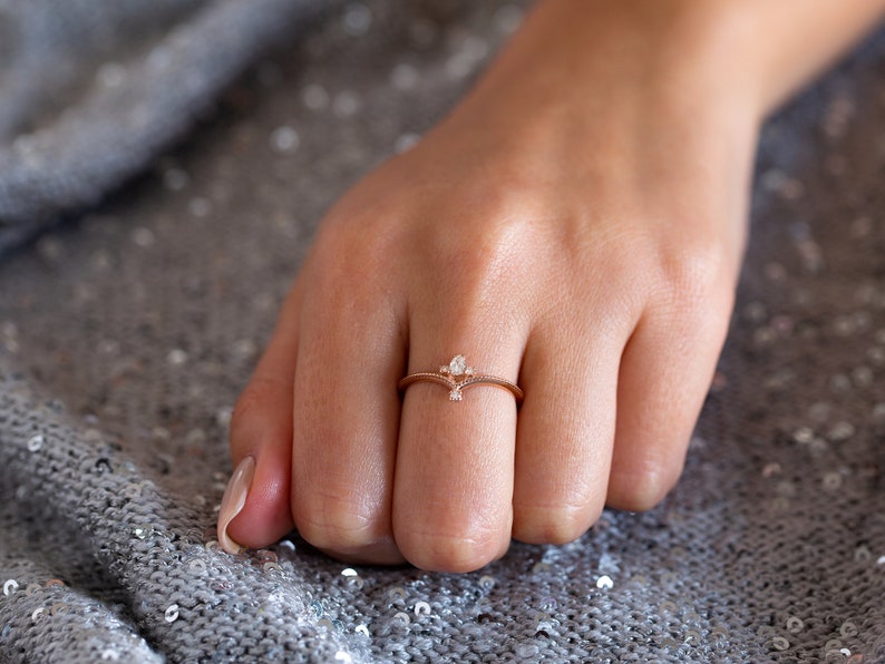 Unique Diamond Ring, Pear Diamond Ring, Antique Engagement Ring, Alternative Engagement Ring, Filigree Engagement Ring, Edwardian Ring, 18K image 2