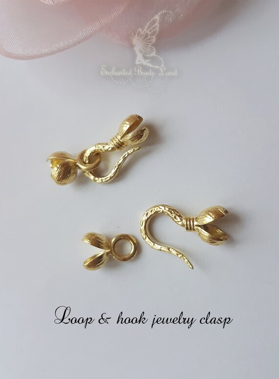 4 Sets Brass Hook & Loop Clasps Bracelet Connectors Necklace Etsy