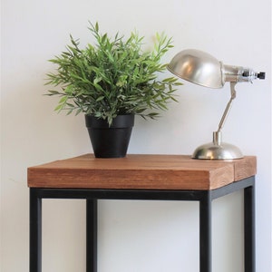 Bedside Table Side table Solid Wood Industrial Retro Rustic image 4