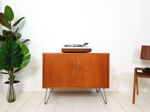 Record Player Stand Cabinet Sideboard Mid Century Modern Etsy