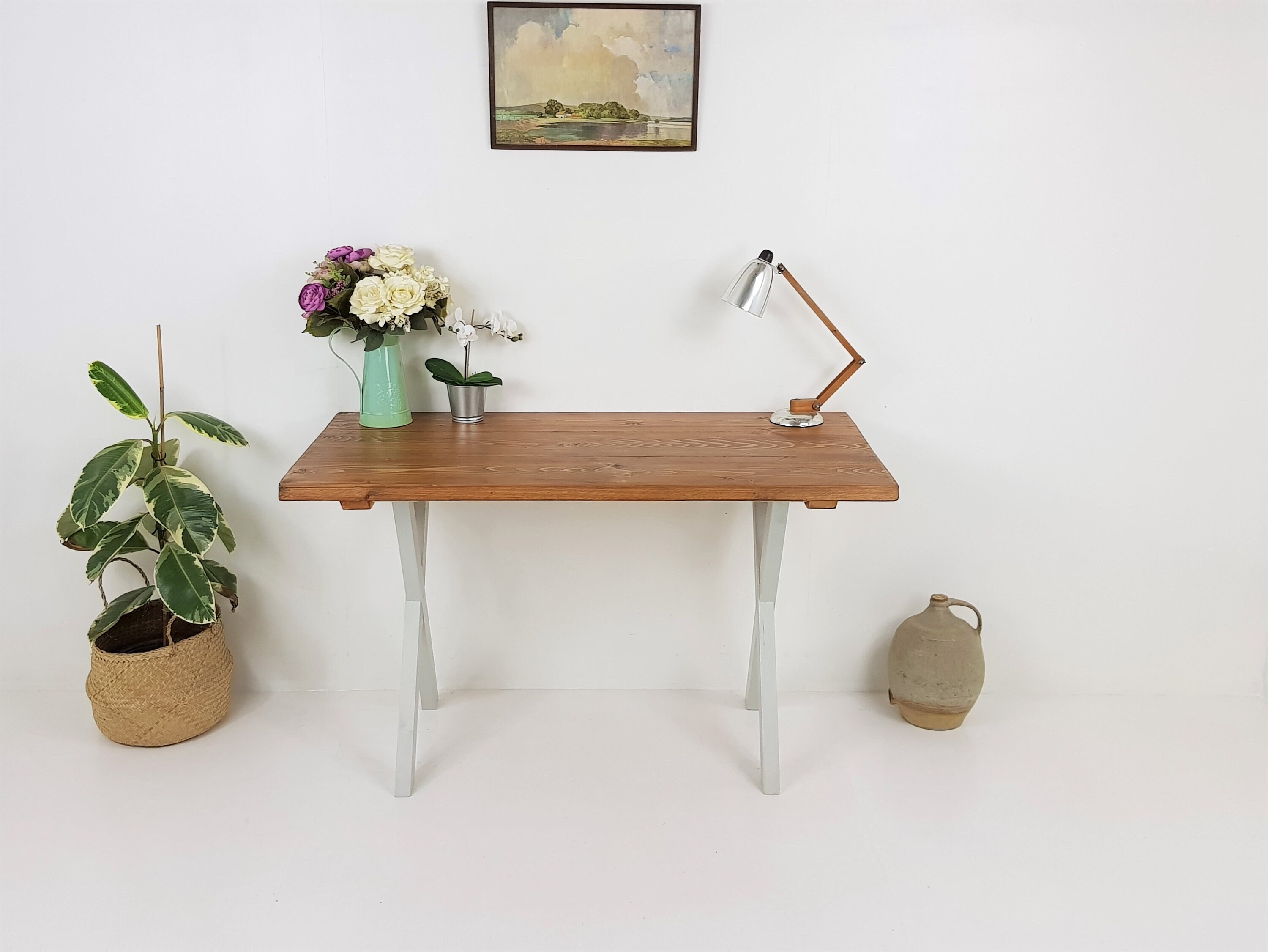 Rustic Desk Solid Wood Farmhouse Etsy UK