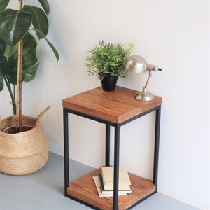 Bedside Table Side table Solid Wood Industrial Retro Rustic image 6