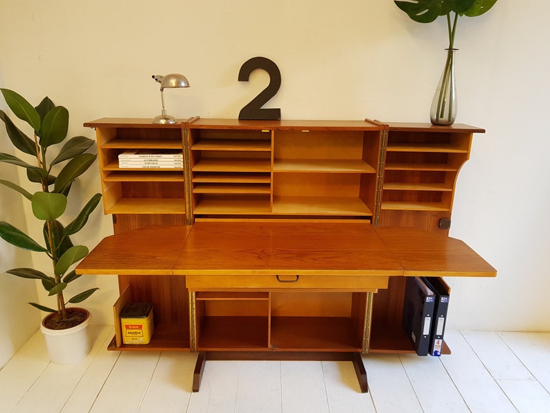 Vintage Folding Desk Home Office 1960s 1970s Danish Image 0