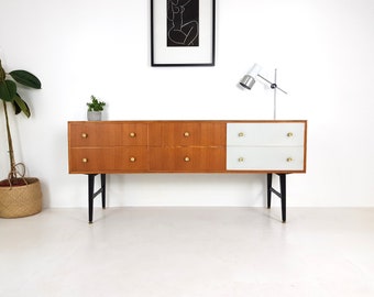 Vintage Sideboard / TV Cabinet / Chest of Drawers - Mid Century Danish Influence Retro Rare