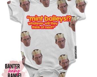 Mint Baileys,Bryn,Baby Vest,gavin and stacey,banter cards,banter baby range,baby clothes,babygrows,newborn clothes,baby bodysuit,welsh gifts