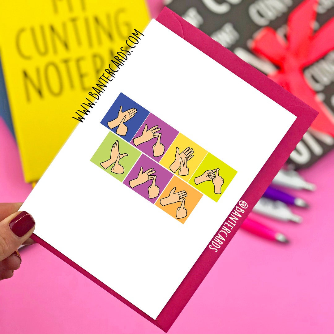 Love You Sign Language Card Funny Cards Banter Cards Rude - Etsy