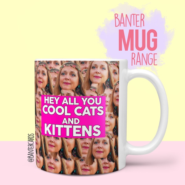 Hey all you cool cats and kittens mug,carole baskin,joe exotic,banter cards,carol baskin,isolation birthday,rude mug,joe exotic gift