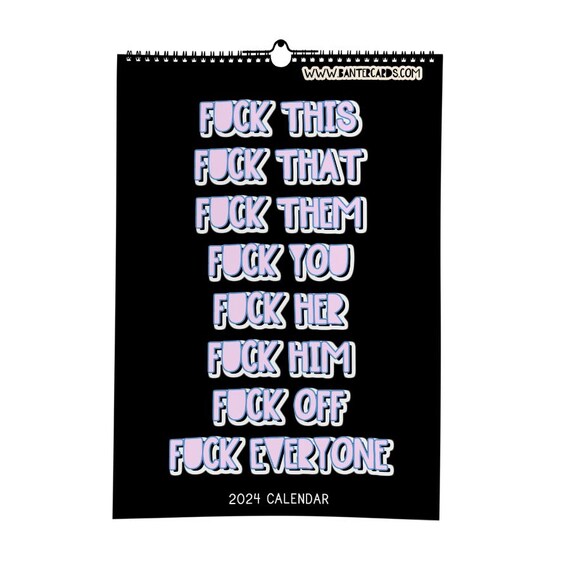 Buy Fck This Calendar 2024, 2024 Calendar, Fuck It Calendar, Funny Calendar, Sweary Calendar, Banter Cards Calendar Online in India - Etsy