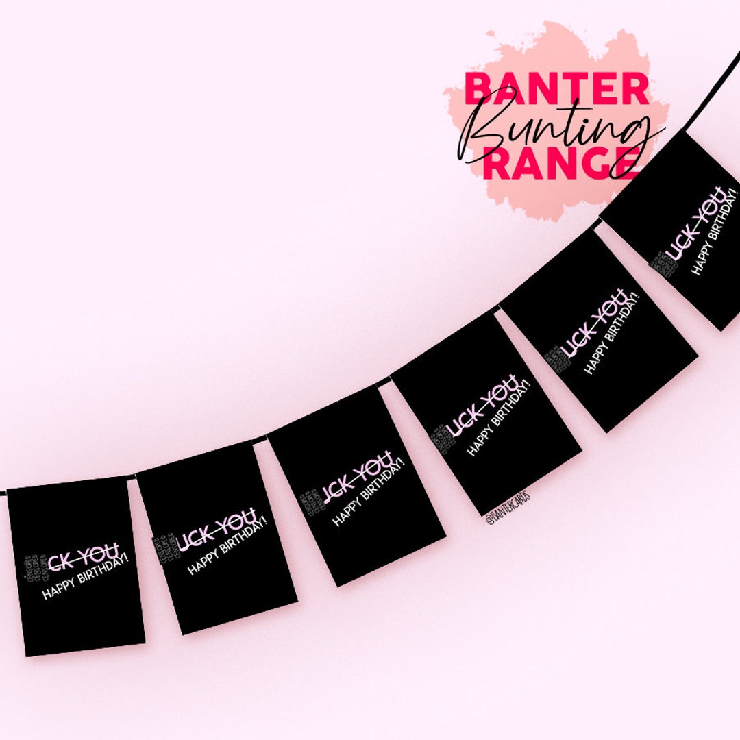 Fk You Happy Birthday Banner,bunting,funny Banner,birthday Banner,banter Cards,party Supplies