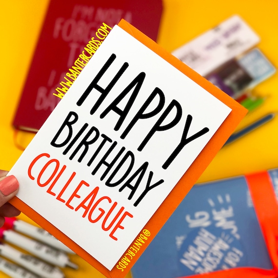 Joyeux Anniversaire Collegue Fb Uni Droles Cartes Cartes Etsy