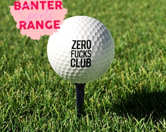 Zero F*cks Club Golf Ball, husband gifts,funny golf gifts,rude golf balls,funny golf balls,banter cards,funny golf gifts