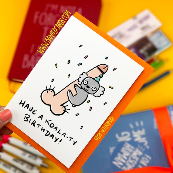 Avere Un Compleanno Koala Ty Pc 01 Fb Cartoline Divertenti Etsy