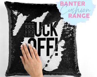 i hate everyone sequin pillow