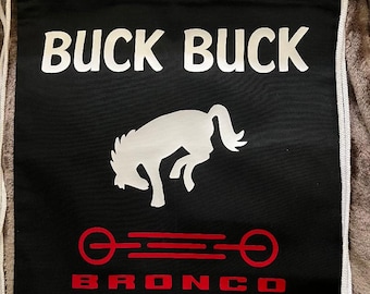 Bolsa de Buck Buck Bronco, Bucking Tote, Bronco Bucks, Bucking Broncos, Caballo, Bolsa con cordón, regalo para los amantes de los Broncos, Envío gratis, Personalizada
