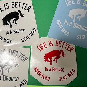 Bronco Decal, Born Wild Stay Wild, Life is Better in a Bronco, Cup decal, car decal, Buck Buck Bronco, horse, Bronco lover gift, 4x4 gift,