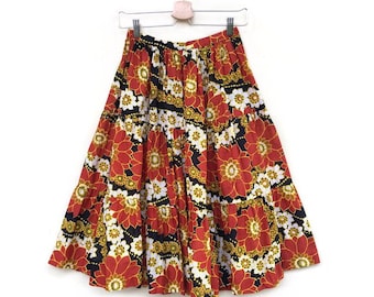 Vintage Floral skirt years 70 high waist