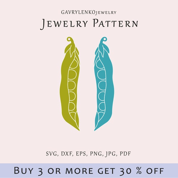 Green peas earrings SVG, Bean jewelry laser template, Vegetable glowforge earrings, Wood acrylic jewelry pattern, Plant peas laser cut svg