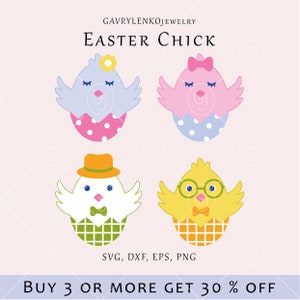 Fichier SVG de poussin de Pâques, fichier numérique de printemps, clipart svg de Pâques, illustration de fille de garçon de poulet, carte de vœux de printemps, décor imprimable de Pâques